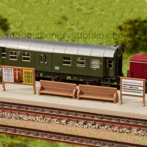 Platform Benches and billboards N Faller 272904