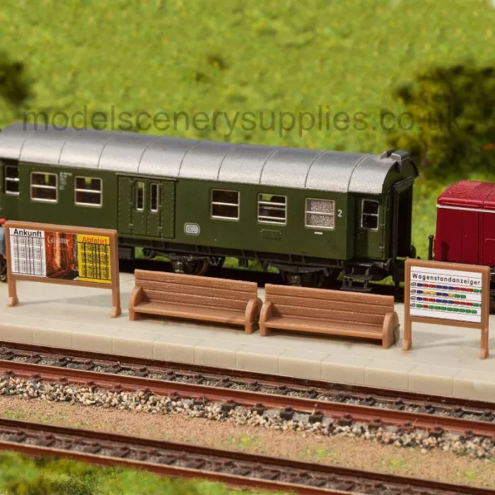 Platform Benches and billboards N Faller 272904
