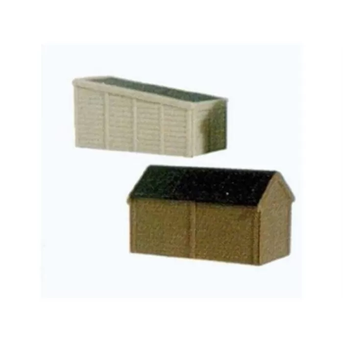 Domestic Garages x2   N Gauge 