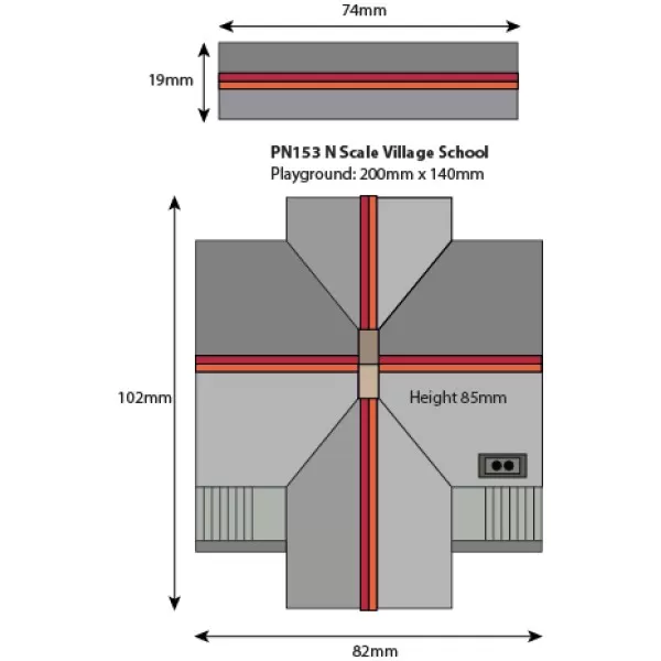 N gauge Village School Metcalfe PN153