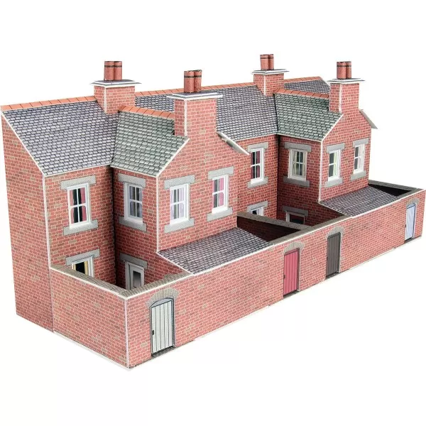 N gauge Low relief Terraced House Backs in Red Brick Metcalfe PN176