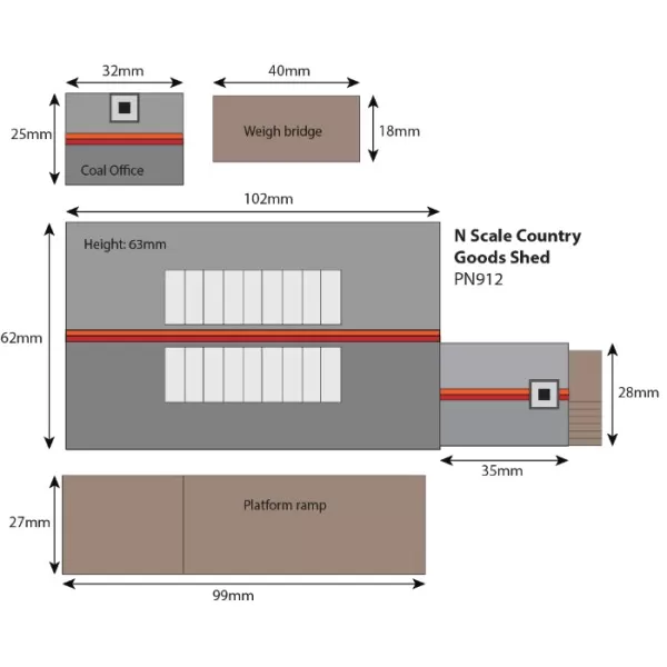 N Gauge Goods Shed Metcalfe PN912