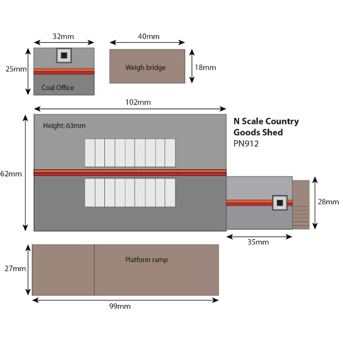 N Gauge Goods Shed Metcalfe PN912
