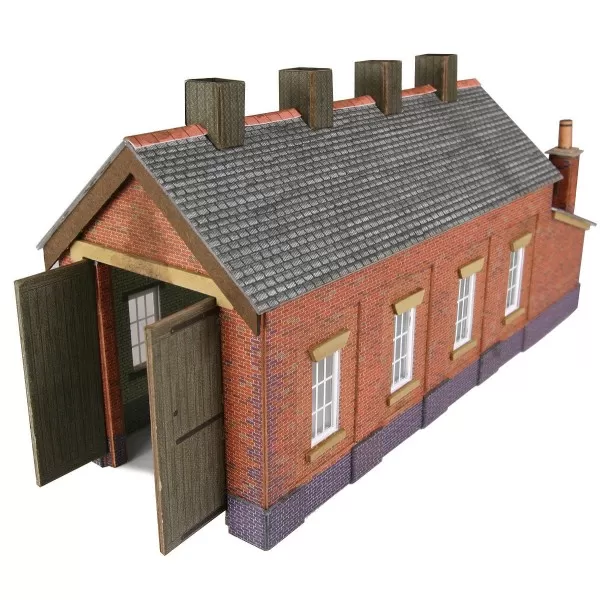 N gauge Engine Shed in red Brick Metcalfe PN931