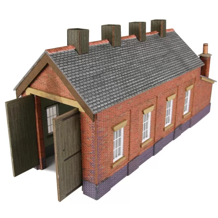 N gauge Engine Shed in red Brick Metcalfe PN931
