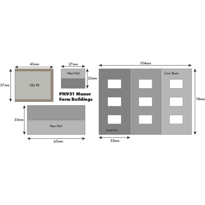 N GAUGE MANOR FARM BUILDINGS Metcalfe PN951