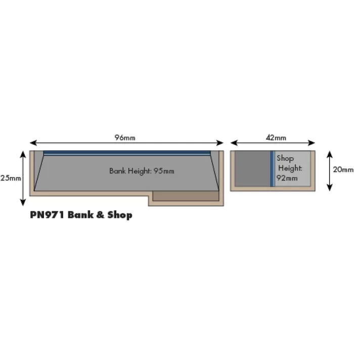 N Gauge Low Relief Bank and Shop Metcalfe PN971