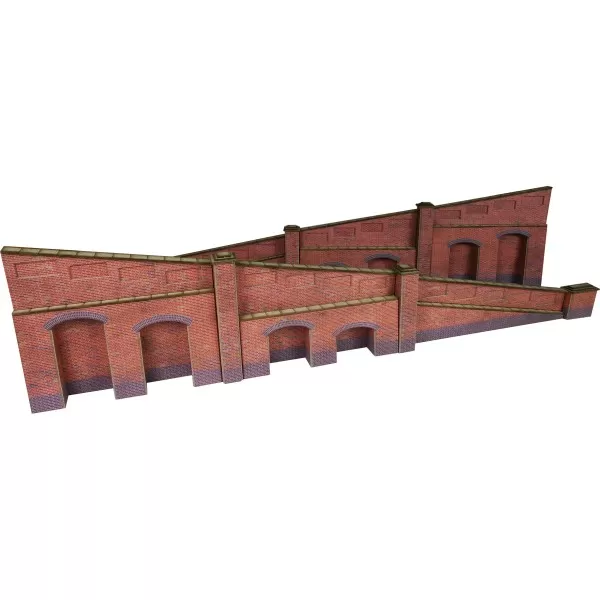 Tapered Retaining Wall in Red Brick OO