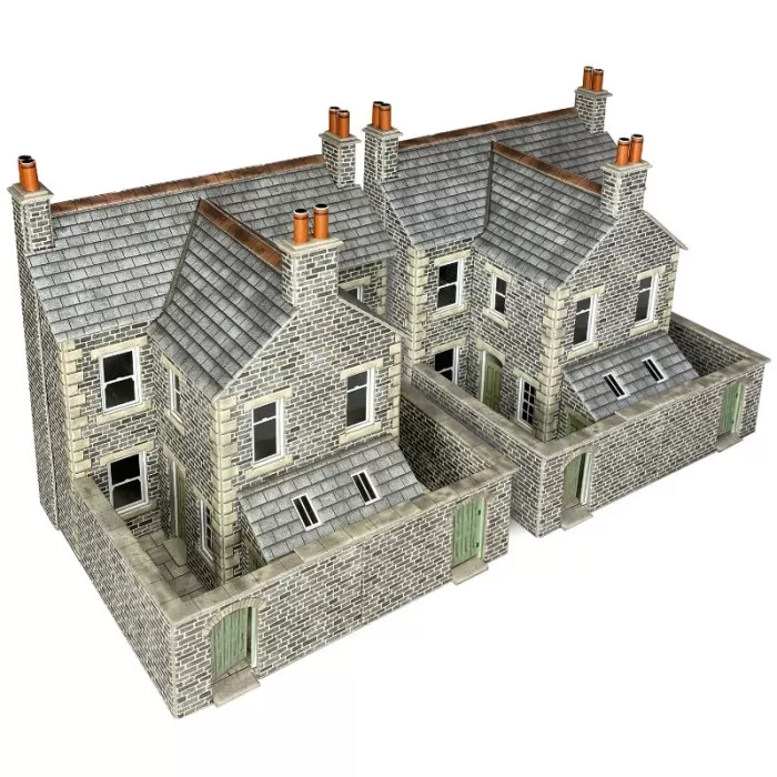 Low Relief Terraced House Backs - Stone OO  Metcalfe PO305