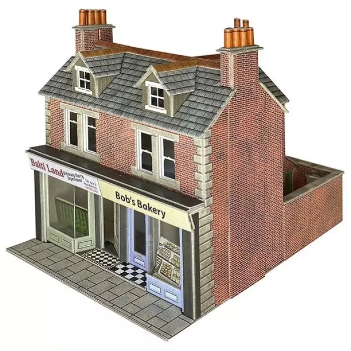 Low Relief Terraced Shop Fronts - Red Brick OO Metcalfe PO306