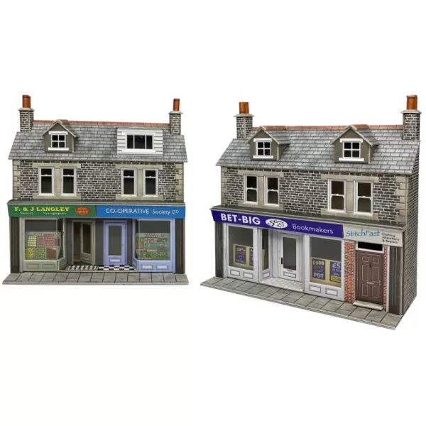 Low Relief Terraced Shop Fronts - Stone OO Metcalfe PO307
