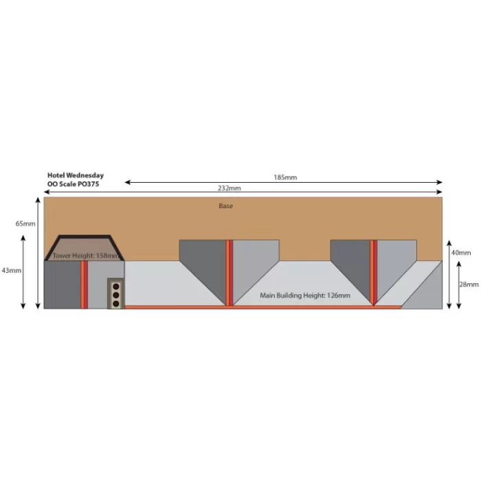Low Relief Timber Framed Hotel OO  PO375