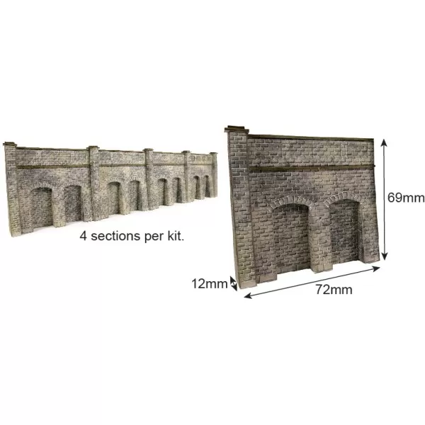 N gauge Retaining Wall in stone Metcalfe PN144