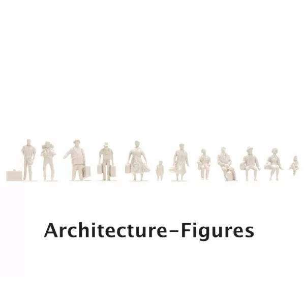 White Architecture Figures Pedestrians  Scale 1:100
