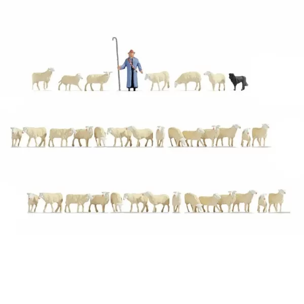 Sheep with Shepherd and Dog OO Bulk Pack of 37 Noch16162