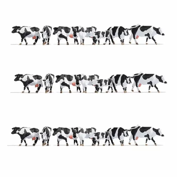 Cows Black and White OO Bulk Pack of 21 Noch 16164