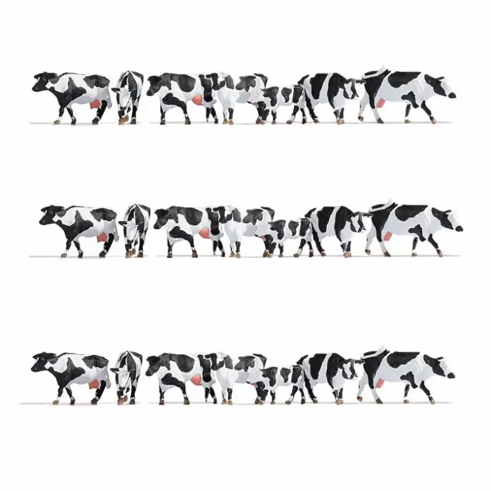Cows Black and White OO Bulk Pack of 21 Noch 16164