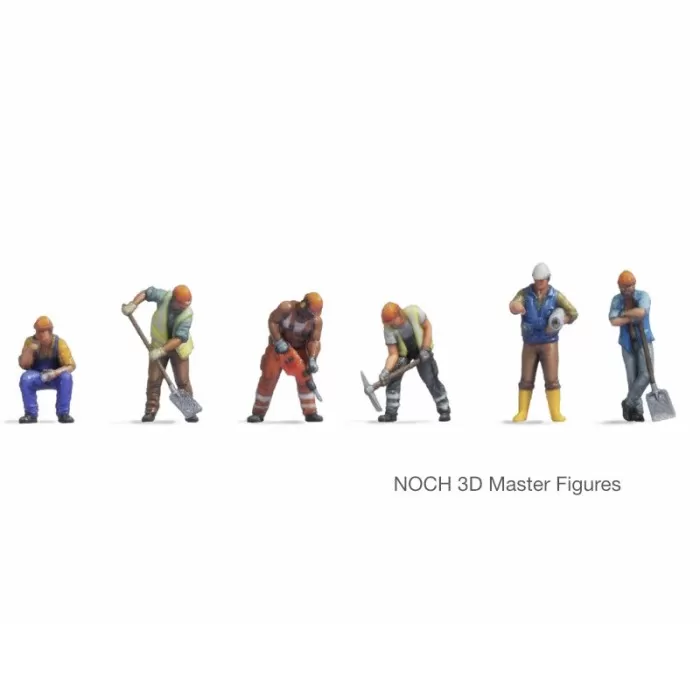 Construction Workers N Gauge 3D Printed detail Noch N35050