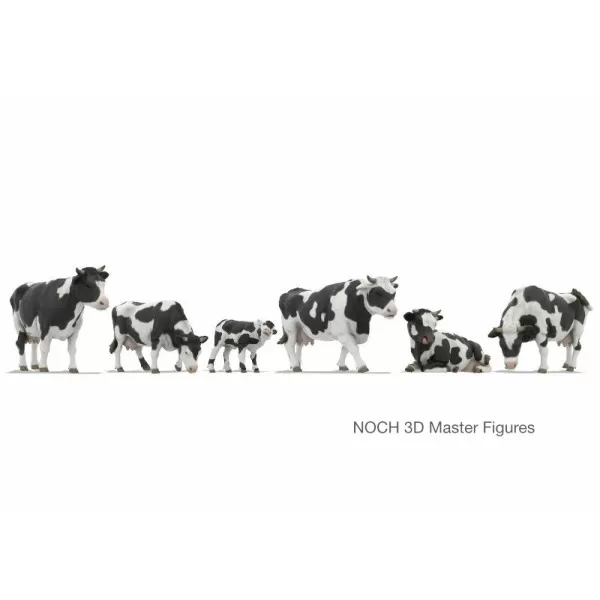 Cows Black and White Z Gauge 3D printed detail Noch 44540