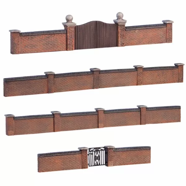 Brick Wall and Gates N gauge Graham Farish Scenecraft 42-541