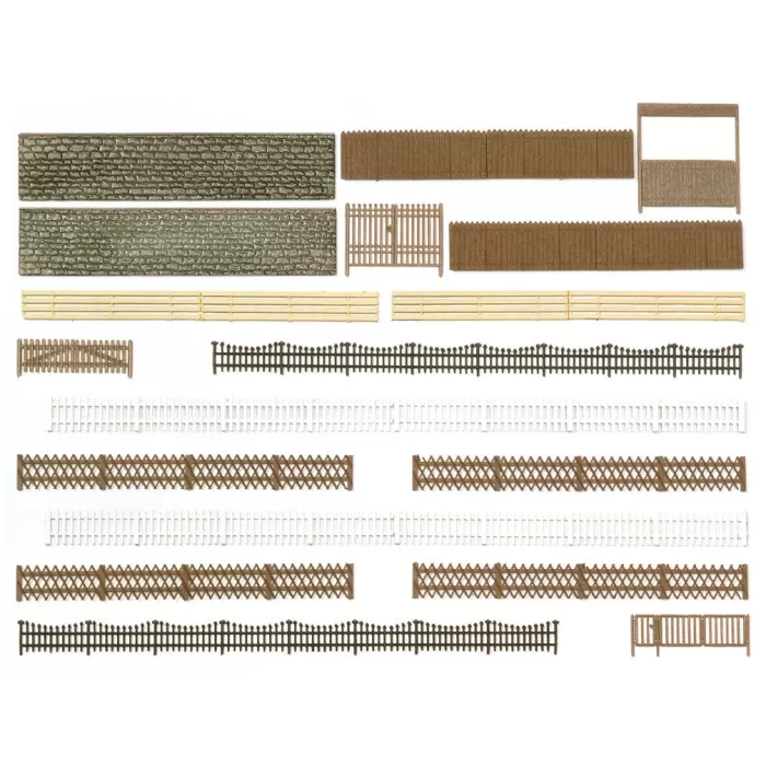 Assorted Wall and fence pack OO Busch 6017