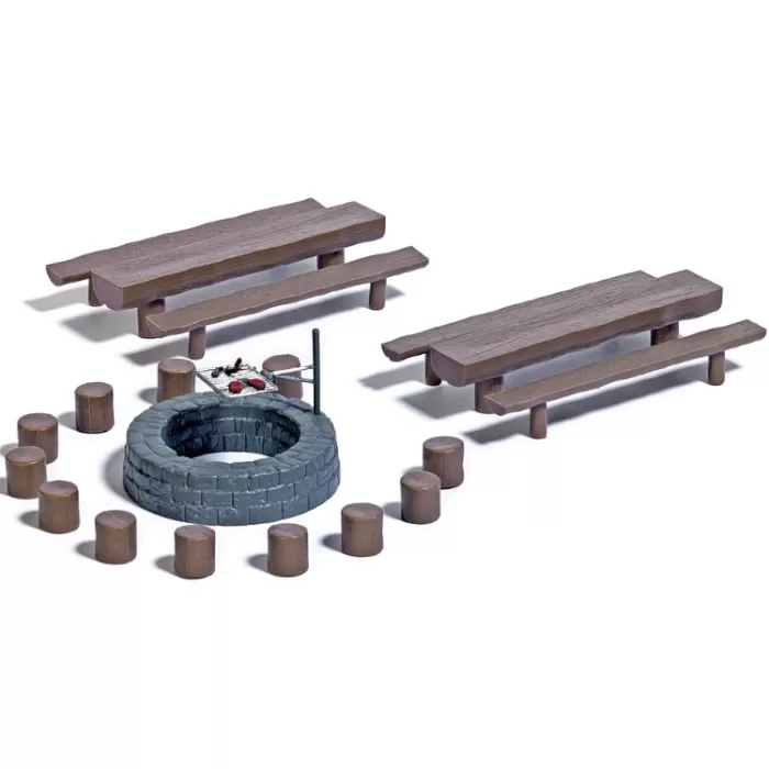 Barbecue Fire Pit and Benches OO