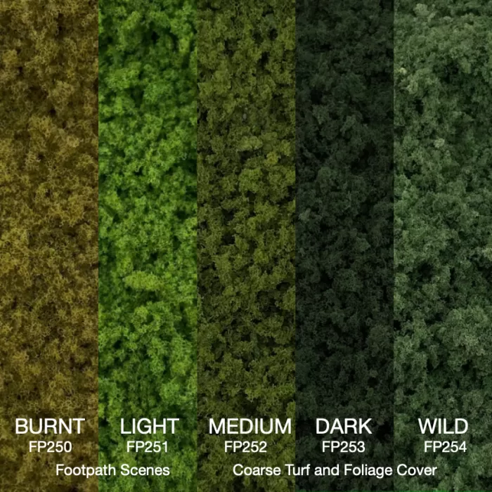 Coarse Turf and Foliage Cover  Burnt Green  By Footpath Scenes