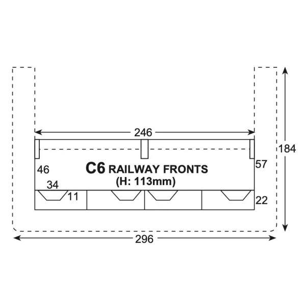Four Red Brick Terraced Fronts OO Superquick C6