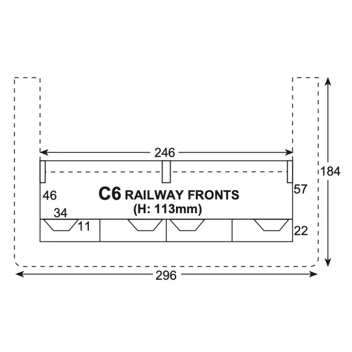 Four Red Brick Terraced Fronts OO 