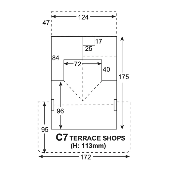 Red Brick Terraced Corner OO - Superquick C7 