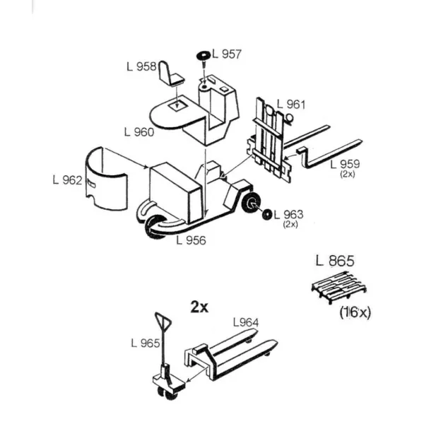 Pallet-lift Forklift and Pallets OO